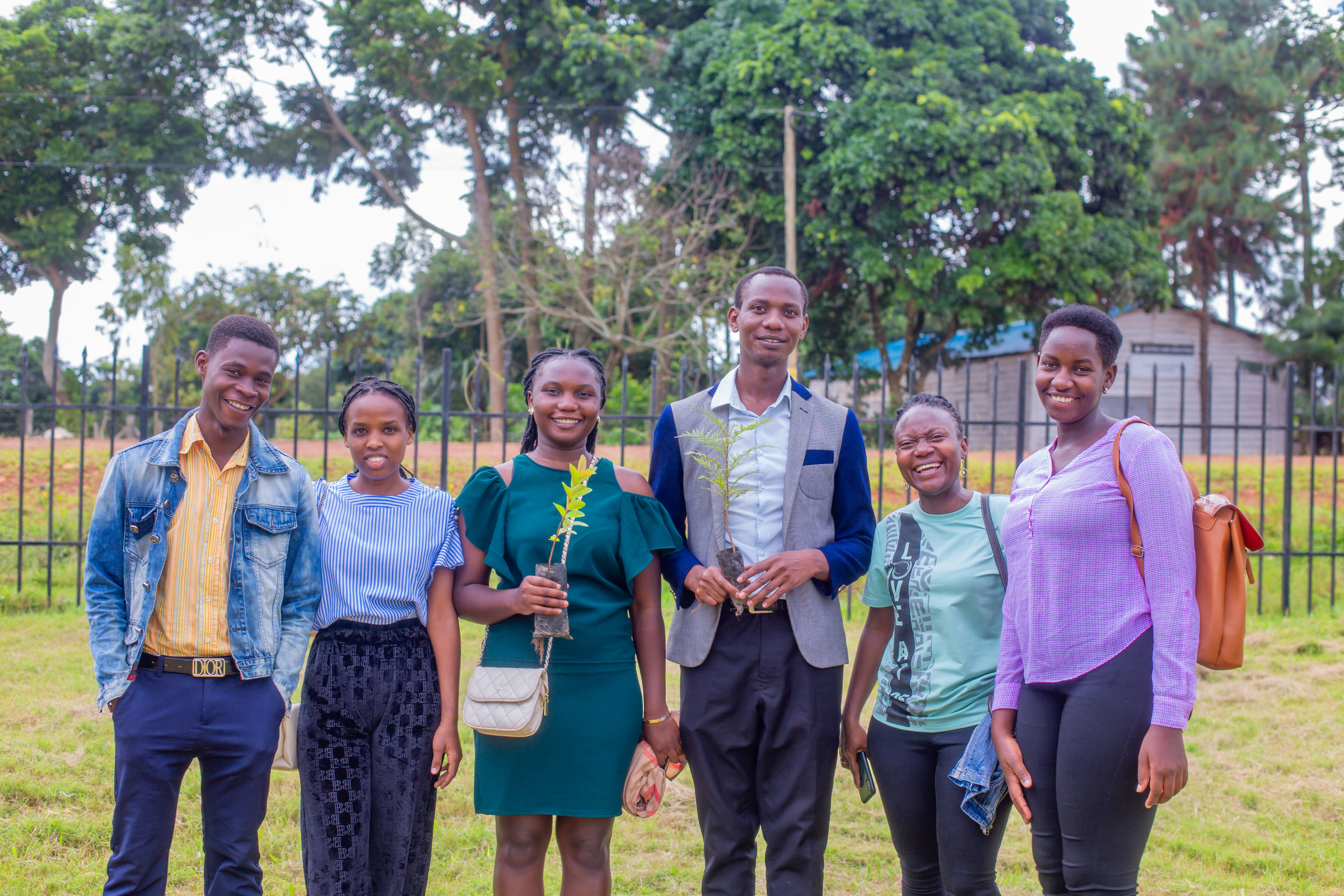 Students standing together on the grounds during the Annual General Meeting