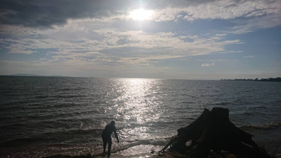 The sun low over Lake Victoria at the FOCUS Campsite shoreline